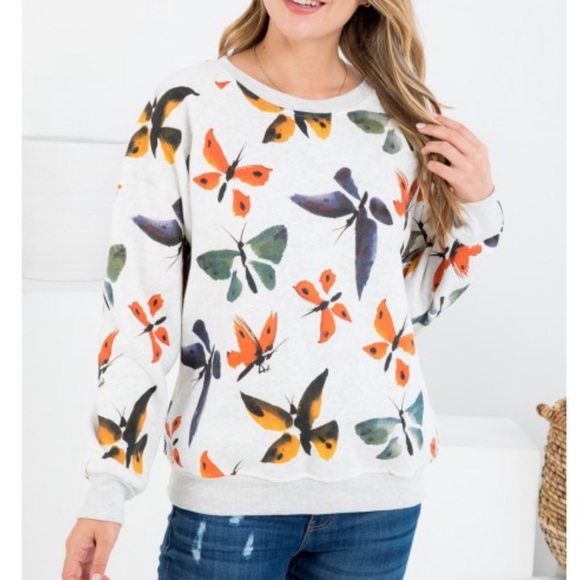 Watercolor Butterfly Sweatshirt - Picture 2 of 5